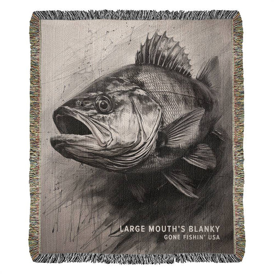 Large Mouth Bass Heirloom Woven Blanket